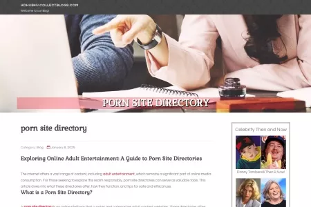 Screenshot of porn site directory