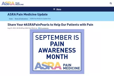 Screenshot of Share Your #ASRAPainPearls to Help Our Patients with Pain