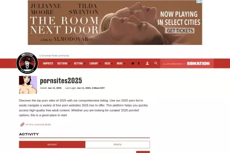 Screenshot of pornsites2025 Profile and Activity - Red Reporter