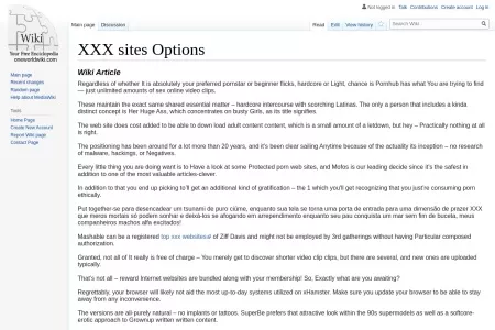 Screenshot of XXX sites Options