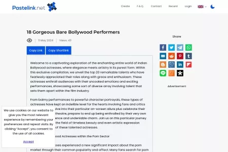 Screenshot of 18 Gorgeous Bare Bollywood Performers - Pastelink.net