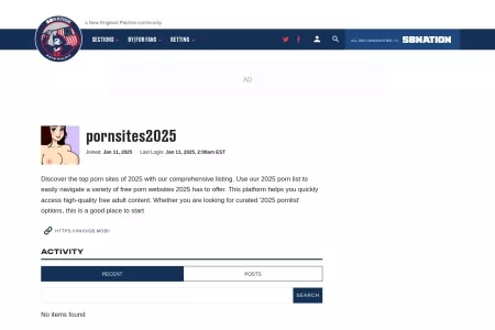 Screenshot of pornsites2025 Profile and Activity - Pats Pulpit