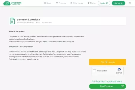 Screenshot of DoUploads - Download permen4d pro docx
