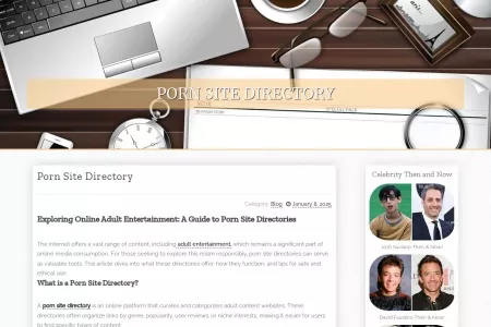 Screenshot of porn site directory