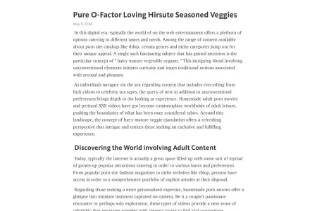 Screenshot of Pure O-Factor Loving Hirsute Seasoned Veggies – Telegraph