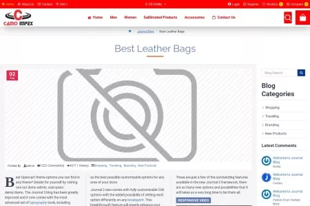 Screenshot of Best Leather Bags