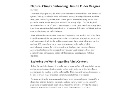 Screenshot of Natural Climax Embracing Hirsute Older Veggies – Telegraph