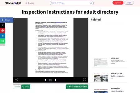 Screenshot of PPT - Inspection Instructions for adult directory