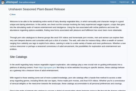 Screenshot of Unshaven Seasoned Plant-Based Release - Online Notepad