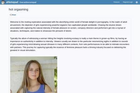Screenshot of hot orgasming - Online Notepad