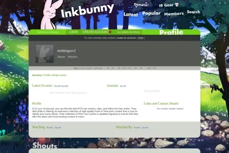 Screenshot of mithilapov2 < Profile | Inkbunny, the Furry Art Community