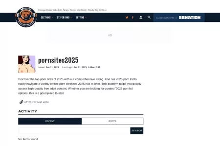 Screenshot of pornsites2025 Profile and Activity - Windy City Gridiron