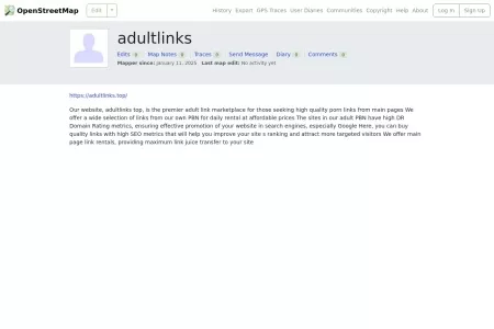 Screenshot of adultlinks | OpenStreetMap