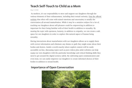 Screenshot of Teach Self-Touch to Child as a Mom – Telegraph