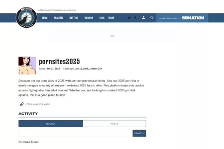 Screenshot of pornsites2025 Profile and Activity - Canis Hoopus