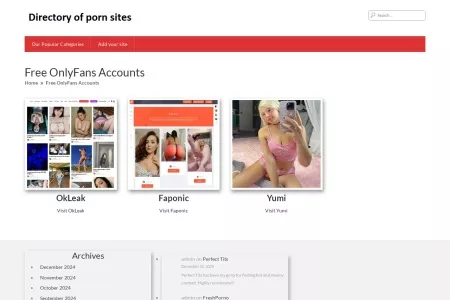 Screenshot of Free OnlyFans Accounts – The Best Porn Sites List