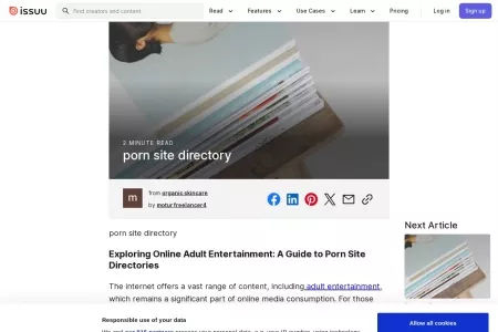 Screenshot of porn site directory - Issuu