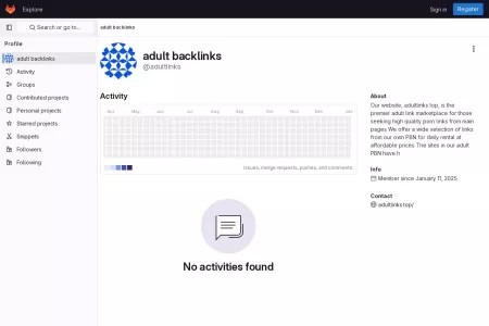 Screenshot of adult backlinks · GitLab