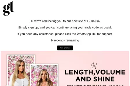 Screenshot of Glamorous Lenghts has moved to glhair.uk