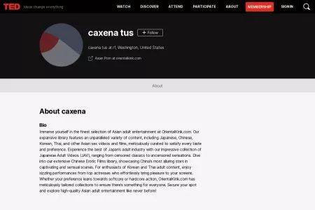 Screenshot of caxena tus' TED Profile