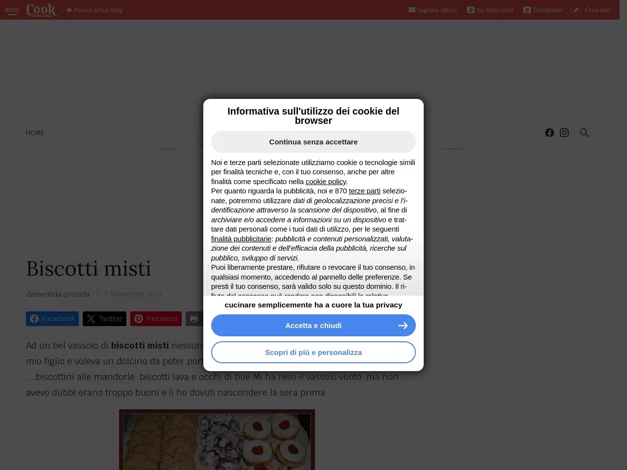 Screenshot of Biscotti misti - cucinare semplicemente