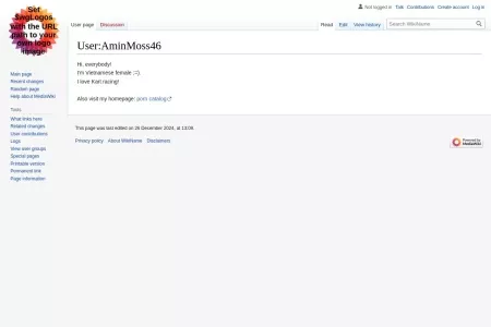 Screenshot of User:AminMoss46 - WikiName