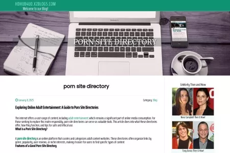 Screenshot of porn site directory