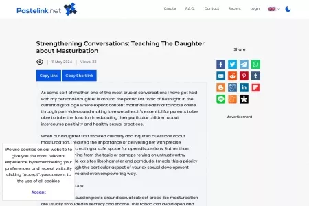 Screenshot of Strengthening Conversations: Teaching The Daughter about Masturbation - Pastelink.net