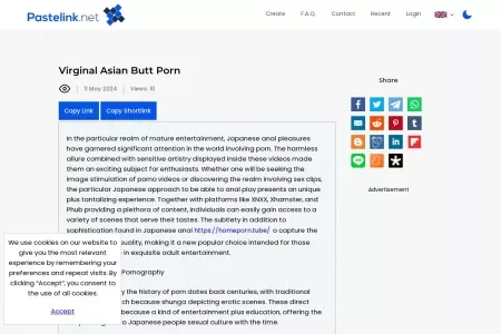 Screenshot of Virginal Asian Butt Porn - Pastelink.net