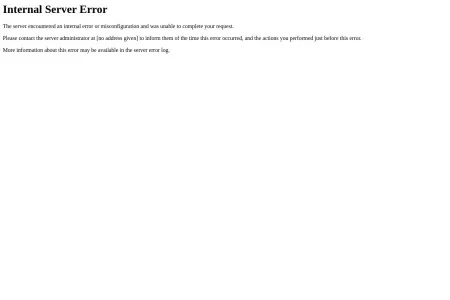 Screenshot of 500 Internal Server Error