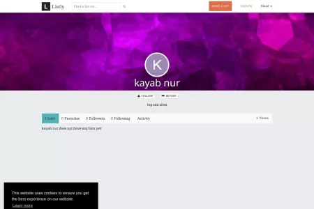 Screenshot of kayab nur  | List.ly