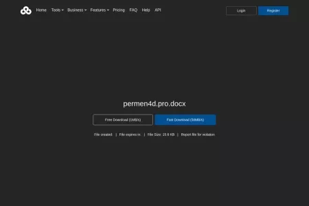 Screenshot of Upload files for free - permen4d.pro.docx - ufile.io