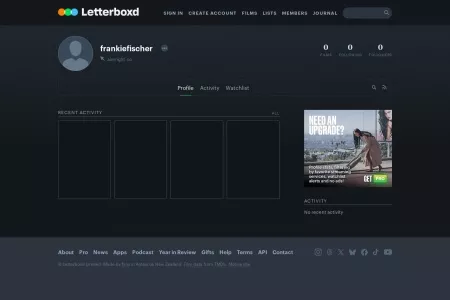 Screenshot of ‎frankiefischer’s profile • Letterboxd