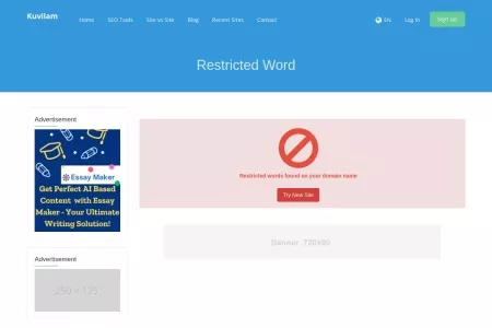 Screenshot of Restricted Word | Kuvilam