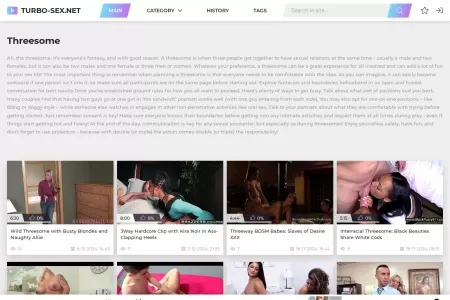 Screenshot of Hot Threesome Porn Videos - XXX Group Sex Movies