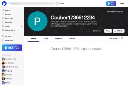 Screenshot of Couber1736612234 - Channel on Coub