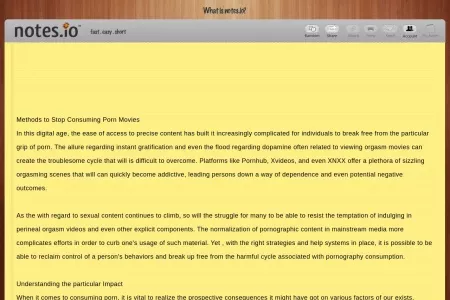 Screenshot of  Methods to Stop Consuming Porn : Notes 
