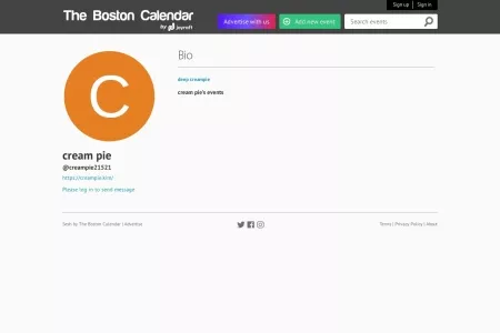 Screenshot of 
Sesh by The Boston Calendar - cream pie
	