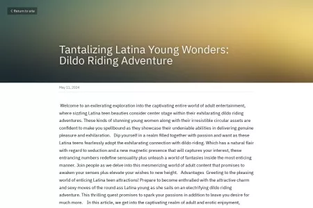 Screenshot of Tantalizing Latina Young Wonders: Dildo Riding Adventur...