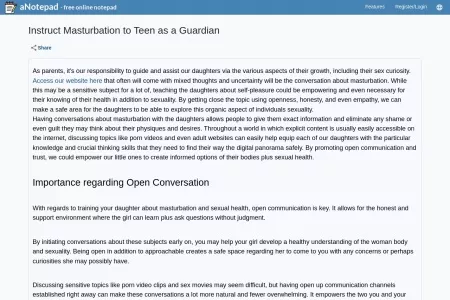 Screenshot of Instruct Masturbation to Teen as a Guardian - Online Notepad