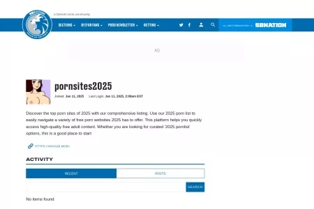 Screenshot of pornsites2025 Profile and Activity - Pride Of Detroit