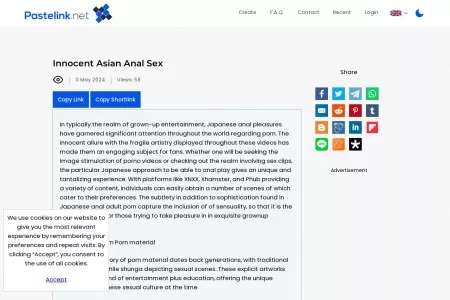 Screenshot of Innocent Asian Anal Sex - Pastelink.net