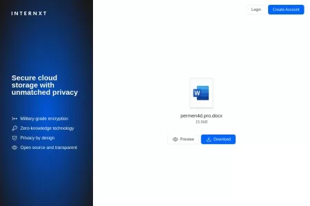 Screenshot of Internxt Drive – Private & Secure Cloud Storage