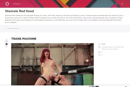 Screenshot of Red Hot Shemale Action: Watch Alluring Red Head Shemales Now!