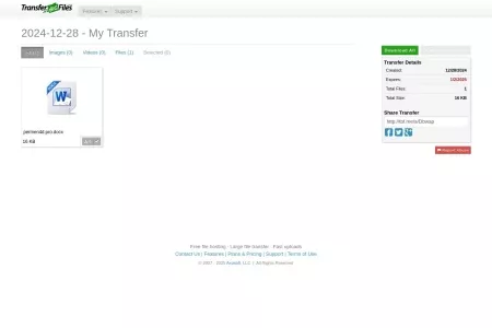 Screenshot of Transfer Big Files Free - Email or Send Large Files