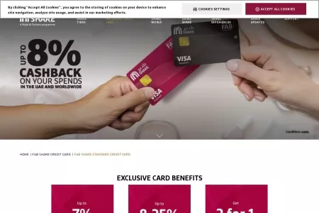 Screenshot of FAB SHARE Standard Credit Card