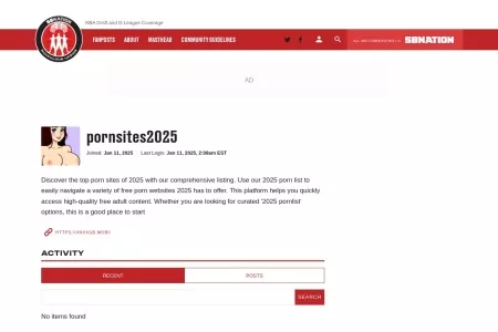 Screenshot of pornsites2025 Profile and Activity - Ridiculous Upside