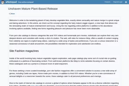 Screenshot of Unshaven Mature Plant-Based Release - Online Notepad