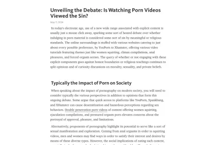 Screenshot of Unveiling the Debate: Is Watching Porn Videos Viewed the Sin? – Telegraph