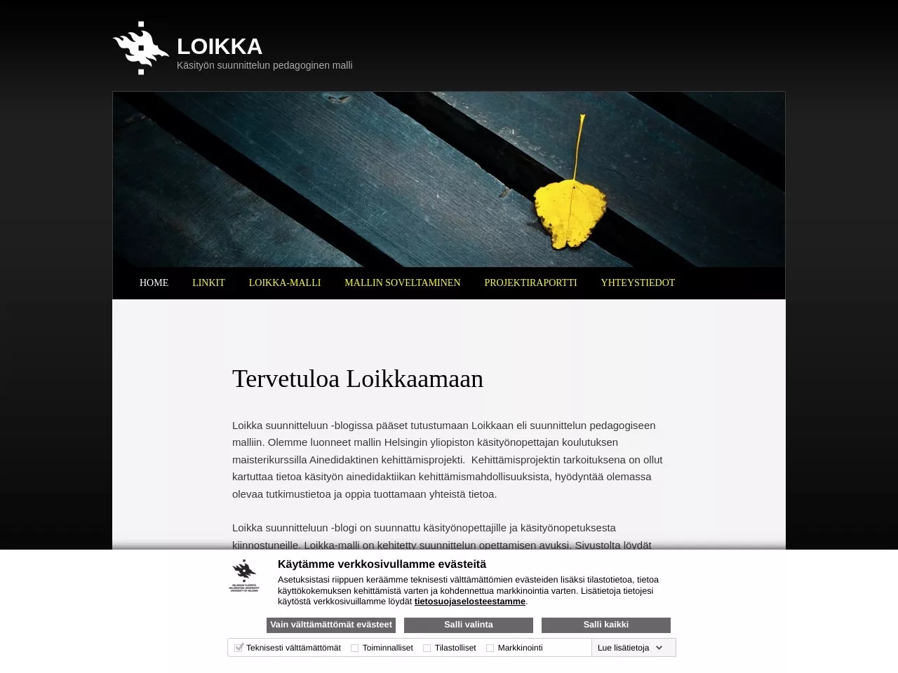 Screenshot of Loikka | Käsityön suunnittelun pedagoginen malli